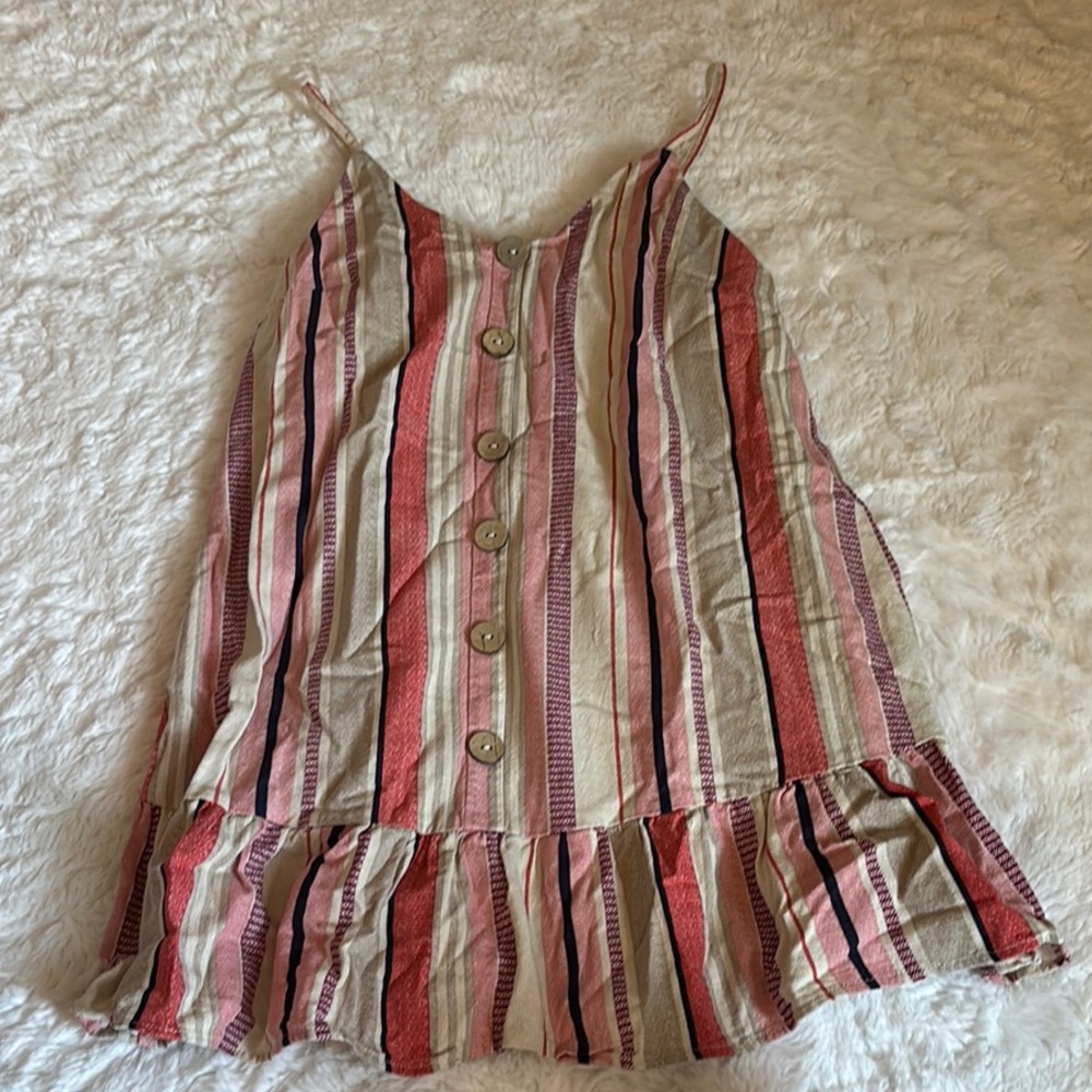As U Wish Red and White Ruffled Sundress
